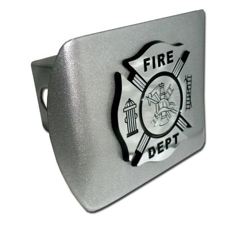 Firefighter (Chrome & Black) Brushed Chrome Hitch Cover
