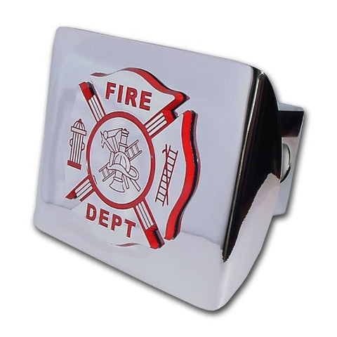 Firefighter (Chrome & Red) Shiny Chrome Hitch Cover