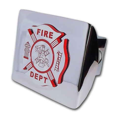 Firefighter (Chrome & Red) Shiny Chrome Hitch Cover