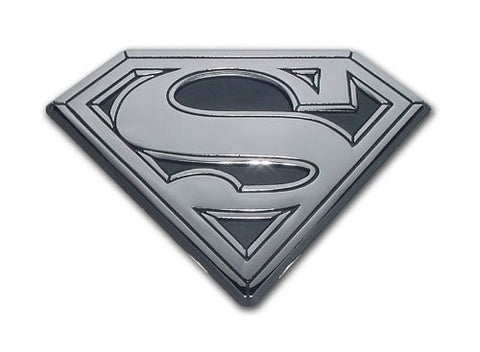 Superman Chrome Auto Emblem (Shield with black fill)