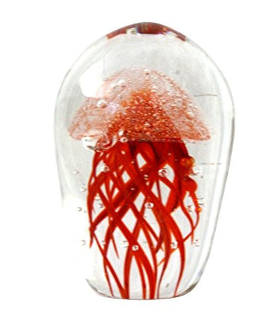 Glass Jelly Fish Wholesale Red Small