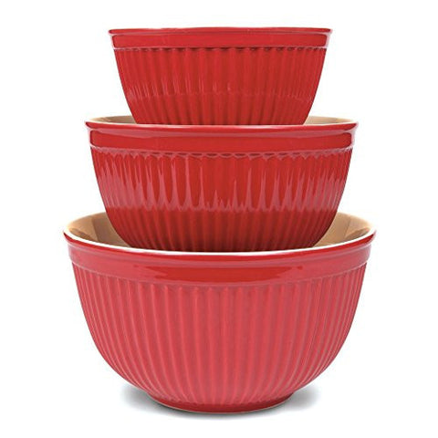 Bowls, Set of 3 32 oz / 75 oz / 112 oz Red