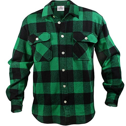 Green Extra Heavyweight Flannel Shirt - 2XL