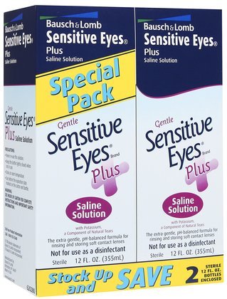 B&L Sensitive Eyes Plus Saline 12oz.