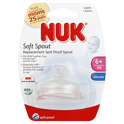NUK REPLACEMENT SPOUT 1PK, SILICONE (clear)