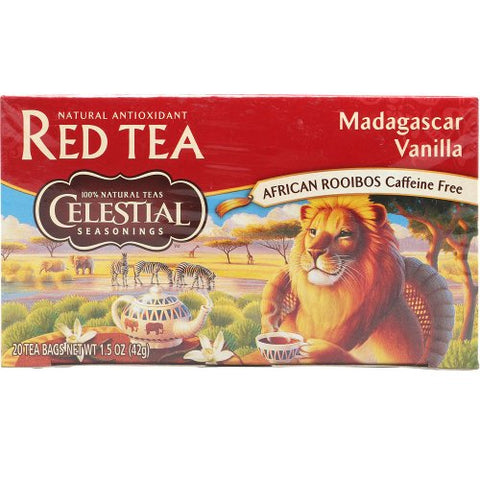 Celestial Seasonings Red Herbal Tea Madagascar Vanilla, 20 Bags