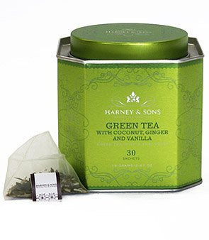 HRP Green Tea W/ Coconut & Ginger - 30 Sachet Tin