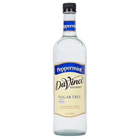 DaVinci Gourmet Sugar Free Syrups Peppermint Glass Bottle  750 ml