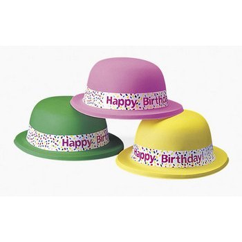 Neon Hbday Plastic Derby Hat (not in pricelist)