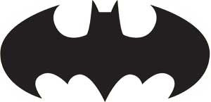 Black Bat Symbol Logo- 6" x 2.875" Vinyl Rub-On Sticker