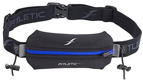 Single Pouch Neoprene w/ Race Number Holder Black/Blue