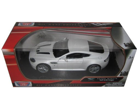 Motormax - Aston martin V12 Vantage Hard Top (1/24 scale diecast model car, White/Black)
