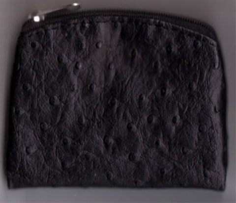 Black Ostrich Skin Pattern Rosary Pouch 3.25" x 4"