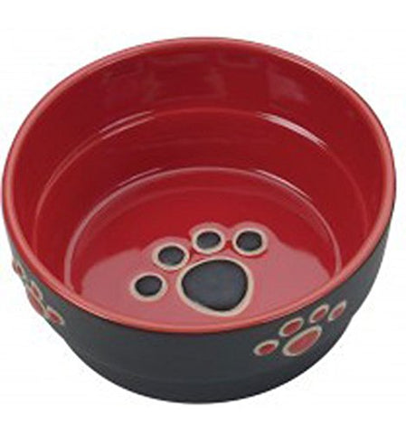 Ethical Pet Products Fresco Stoneware Dog Dish, 5-Inch, Red