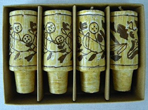 Wine Cork Candles Set of 4, Natural