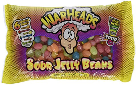 Warheads Sour Jelly Beans LayDown Bag 12 Count 14 Oz