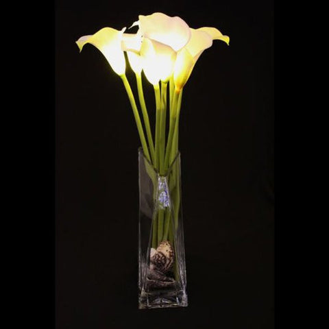 Calla Lily White 8 Light- Battery Operated
