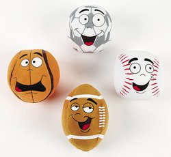 Plush Character Sports Balls - 12 pcs