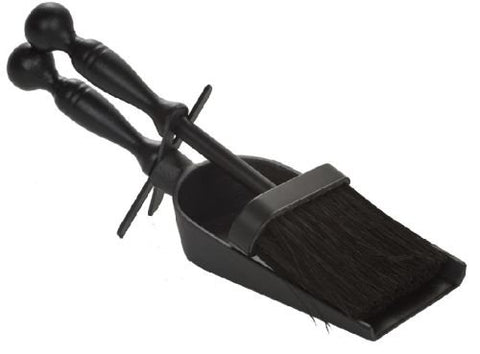 Ash Brush & Shovel Black Steel & Cast Iron (11 2/" Long, 3lbs)