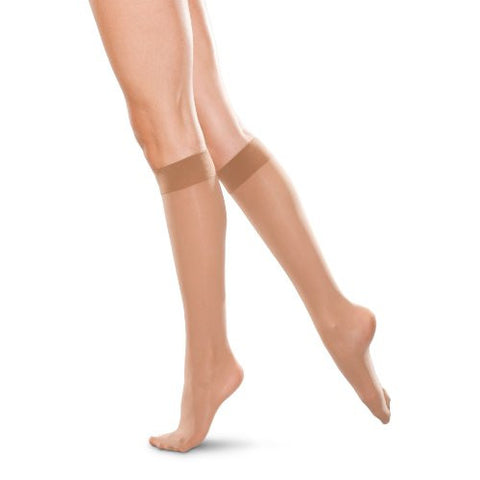 Closed Toe Knee High Stockings for Men & Women 20-30mmHg Sand, Medium