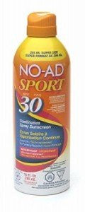 No-Ad Sport Sunblock Continuous Spray UVA/UVB SPF 30 - 10oz (PACK OF 2)