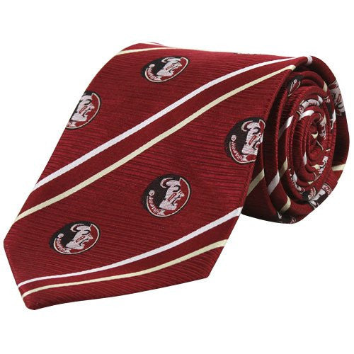 Florida State Seminoles Tie Cambridge Stripe Woven Silk