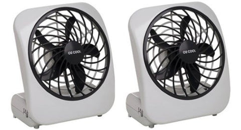Portable Fan - 5”, White, Pack of 2
