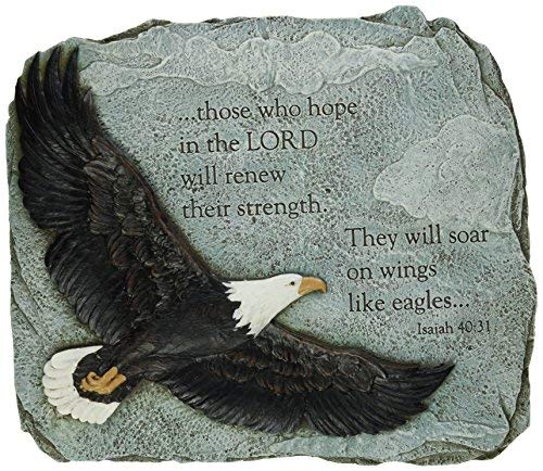 Joseph Studio 11" Eagle Wings Garden Stone, 11"H x 12.5"W x 0.5"D