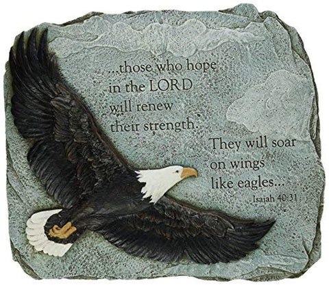 Joseph Studio 11" Eagle Wings Garden Stone, 11"H x 12.5"W x 0.5"D
