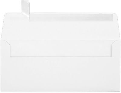Action Envelope #10 Square Flap Envelopes (4 1/8 x 9 1/2) - White - 100% Recycled 80lb.w/ Peel & Press