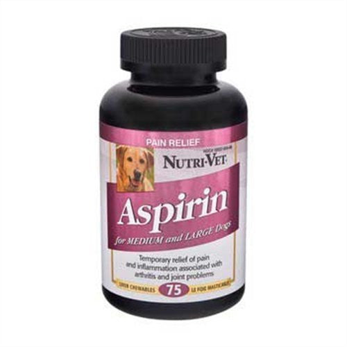 Nutri-Vet K9 Lg Dog Aspirin Temporary Pain relief for large dogs over 40 lb 75ct