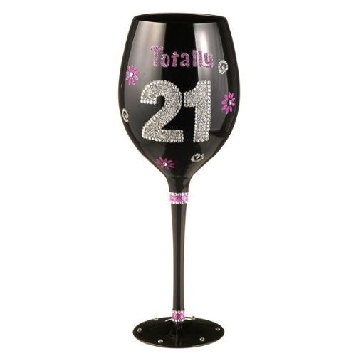 21st Birthday Wine Glass - Totally 21