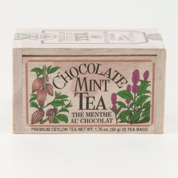 Chocolate Mint Tea in Wood Box - 25 Tea Bags
