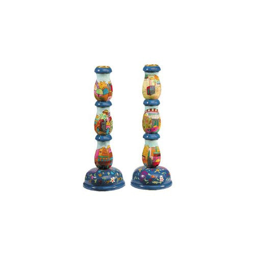 Large Candlesticks - Jerusalem, 3.5x10.2 inch