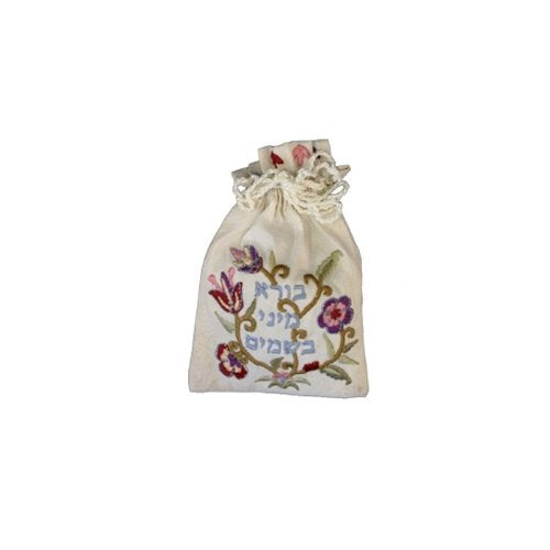 Embroidered Spice Bag - Flowers, 4.5x3 inch (comes with close)