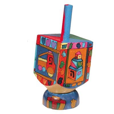 Small Dreidel and Stand - Kids, 3.6x1.4x1.4