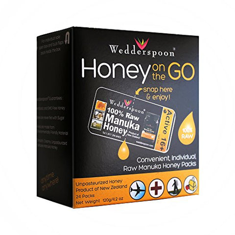 HONEY on the GO, Raw Manuka 16 Honey Packs (24 packs/box), 120g/4oz