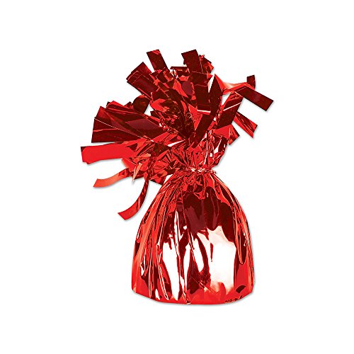 Metallic Balloon Weights Pk12 Red