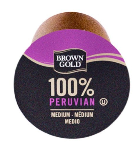 BROWN GOLD, 100% PERUVIAN (24 SINGLE SERVE CUPS)