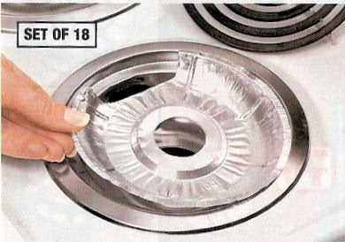 Disposable Foil Burner Liners - Electric Stoves Set of 18