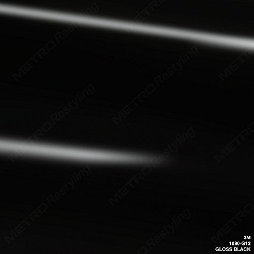 5ft x 2ft (10 Sq/ft) 3M GLOSS Black G12 Scotchprint Car Wrap Vinyl Film 1080 Series