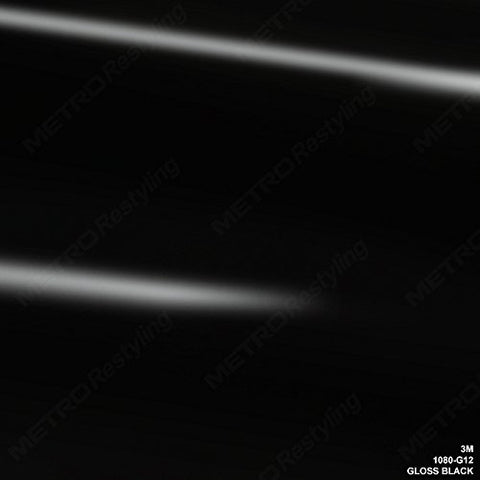 5ft x 2ft (10 Sq/ft) 3M GLOSS Black G12 Scotchprint Car Wrap Vinyl Film 1080 Series