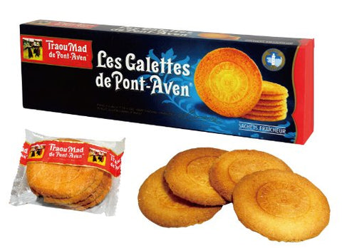 Traou Mad Pont Aven Thin Galette Cookies in Blue Carton,3.5oz.