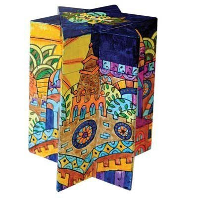 Star of David Tzedakah Box - Oriental Jerusalem, 5x4 inch