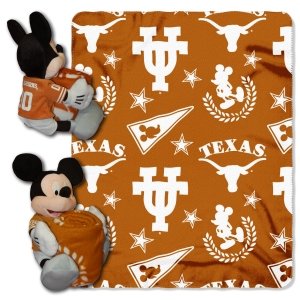 Texas Longhorns Mickey Hugger 14" and Fleece Throw Set 40”x 50”