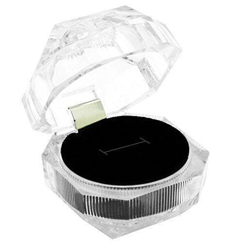 12pcs Deluxe Diamond-Cut Ring Boxes, 1 3/4''W x 1 3/4''D x 1 3/4''H - Clear