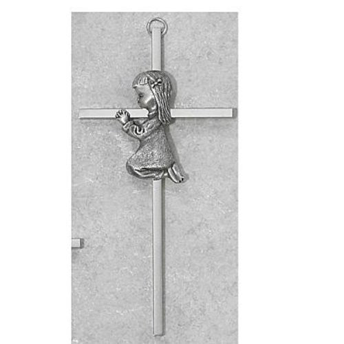 6" Silver Girl Cross