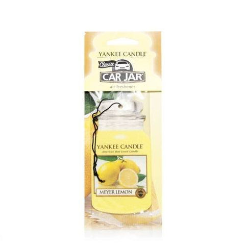 Yankee Candle Paper Car Jar Hanging Odor Neutralizing Air Freshener, Meyer Lemon Scent