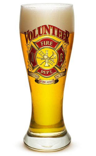 Firefighter Gifts for Men or Women â Barware Glass - Volunteer Firefighter Beer Glassware (23 Oz)