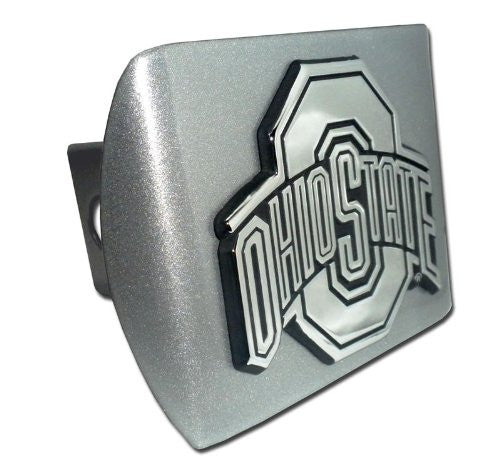 Ohio State Brushed Chrome Hitch Cover